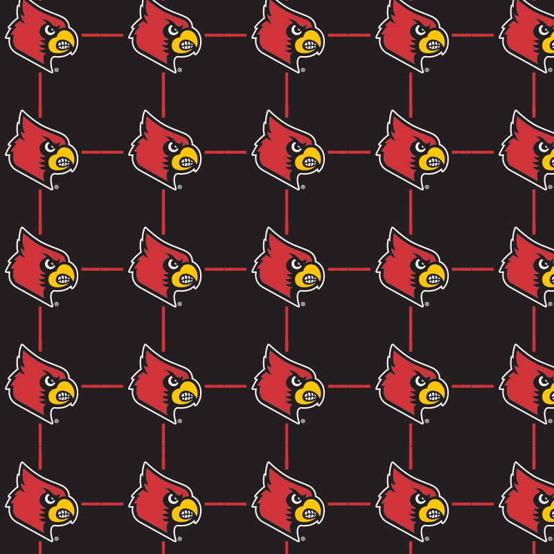 University of Louisville Cardinals Fleece Fabric Buffalo Check